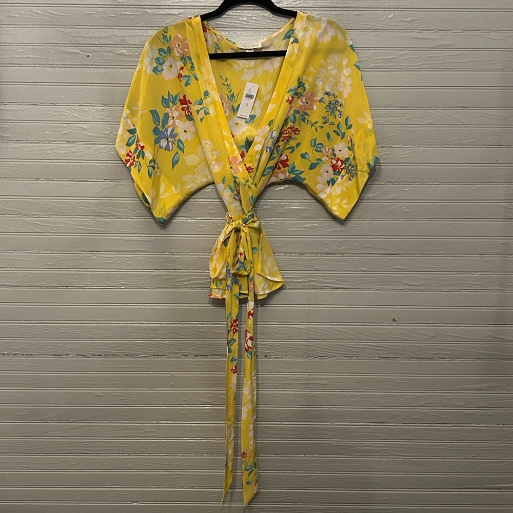 NWT Anthropologie Yumi Kim XL Wrap Top 100% Silk - Picture 5 of 8